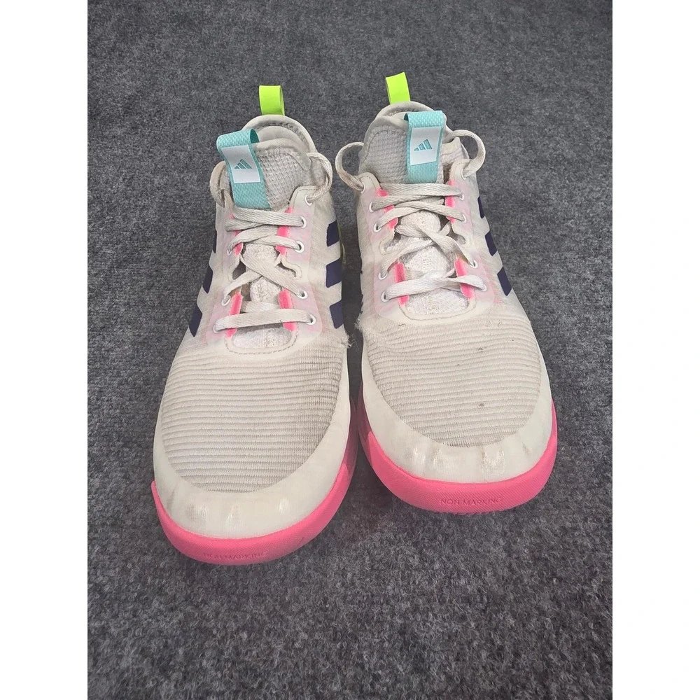 Adidas Crazyflight Mens 10 Volleyball Shoes White Neon‎ Gradient Boost Indoor